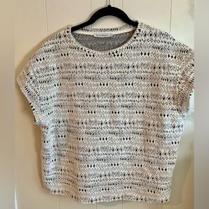 See and Be Seen Textured Short Sleeve Top, Size S
